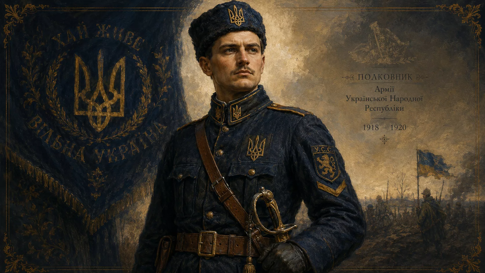 Молодий полковник Армії УНР 1918-1920 у формі Січових Стрільців