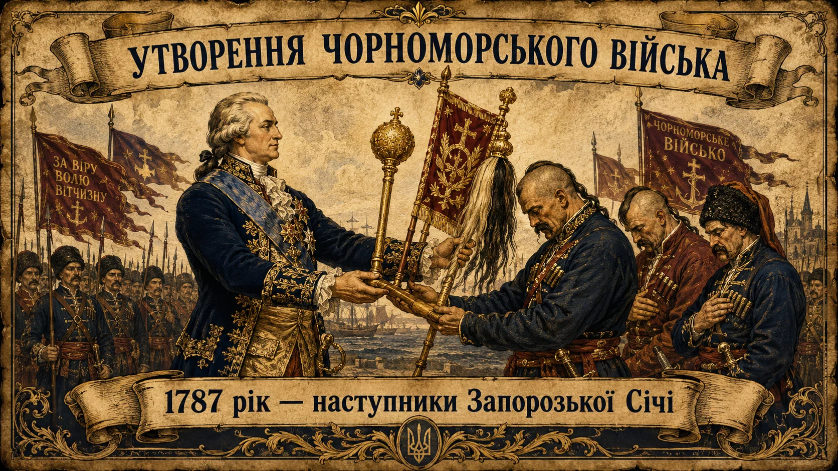 Потьомкін вручає клейноди козацьким старшинам 1787 року