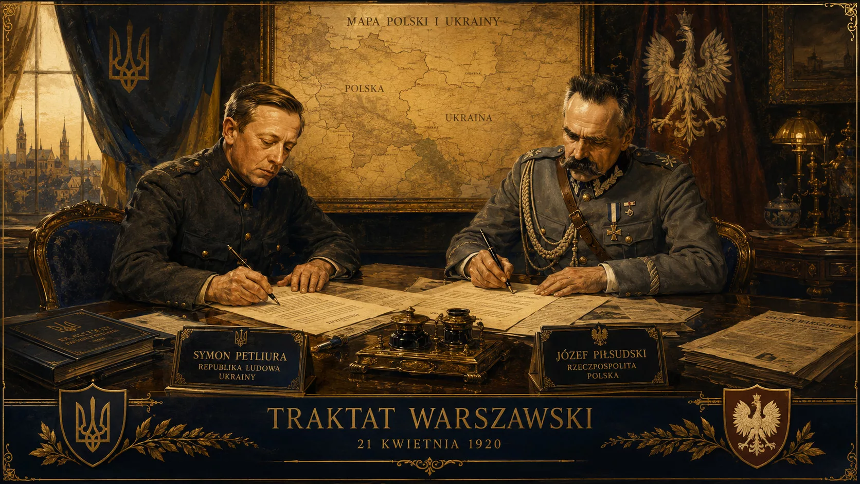 Петлюра і Пілсудський підписують Варшавський договір 1920