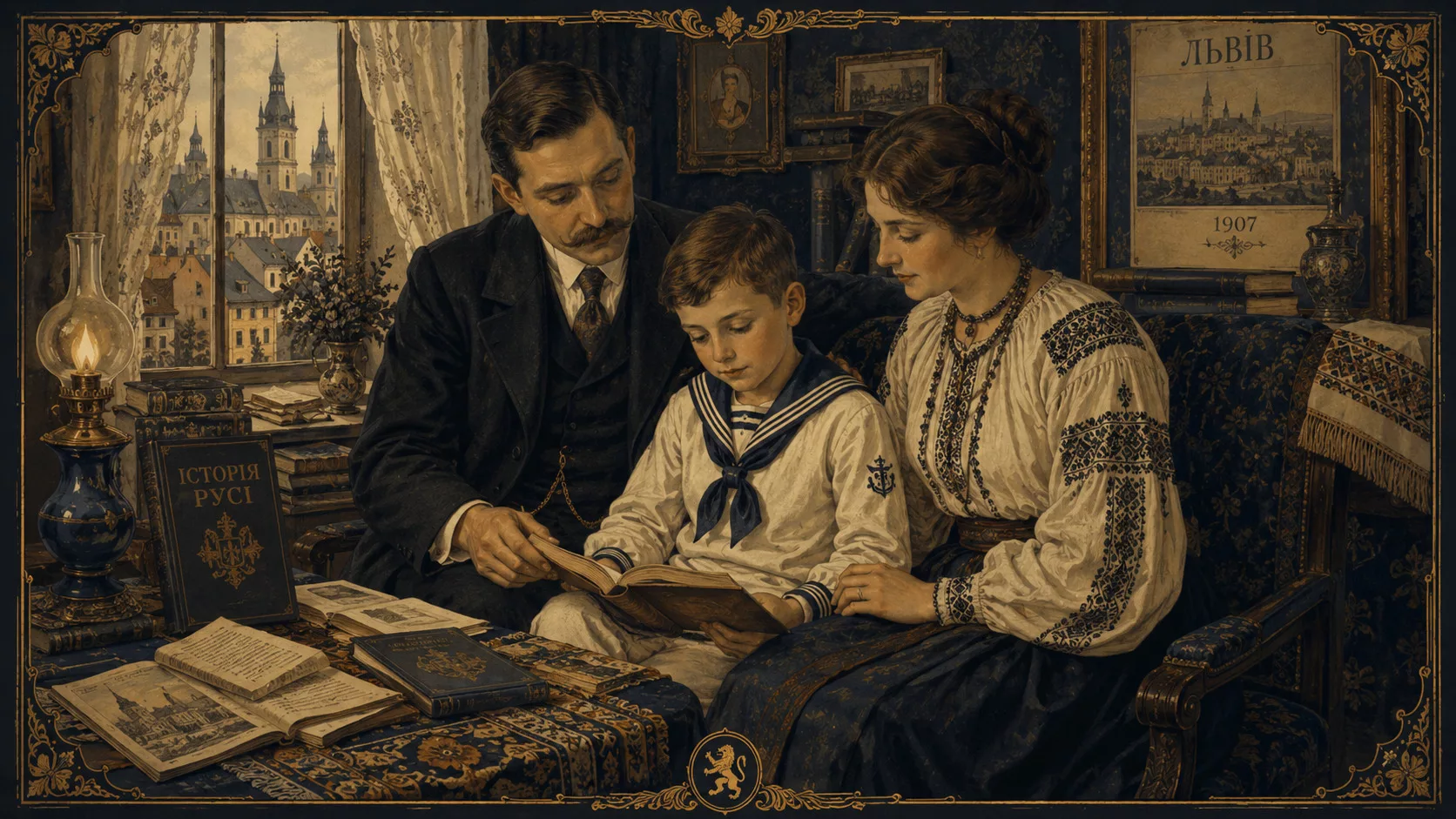 Галицька інтелігентна родина 1907-1910 з малим хлопчиком
