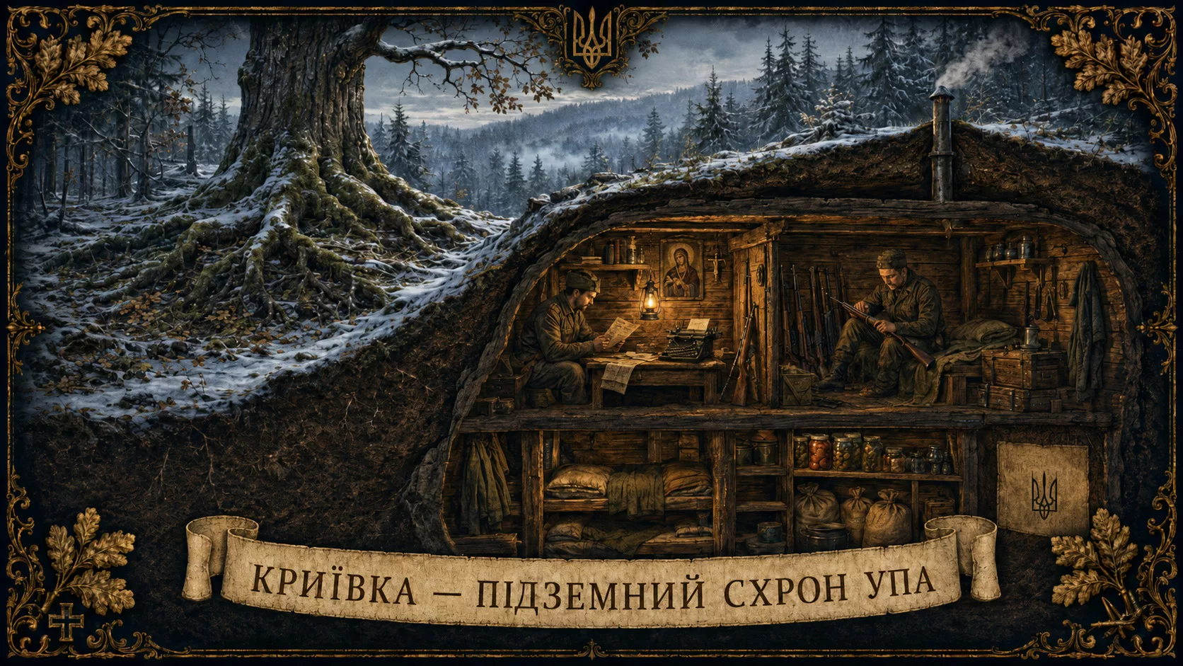 Криївка УПА в карпатському лісі