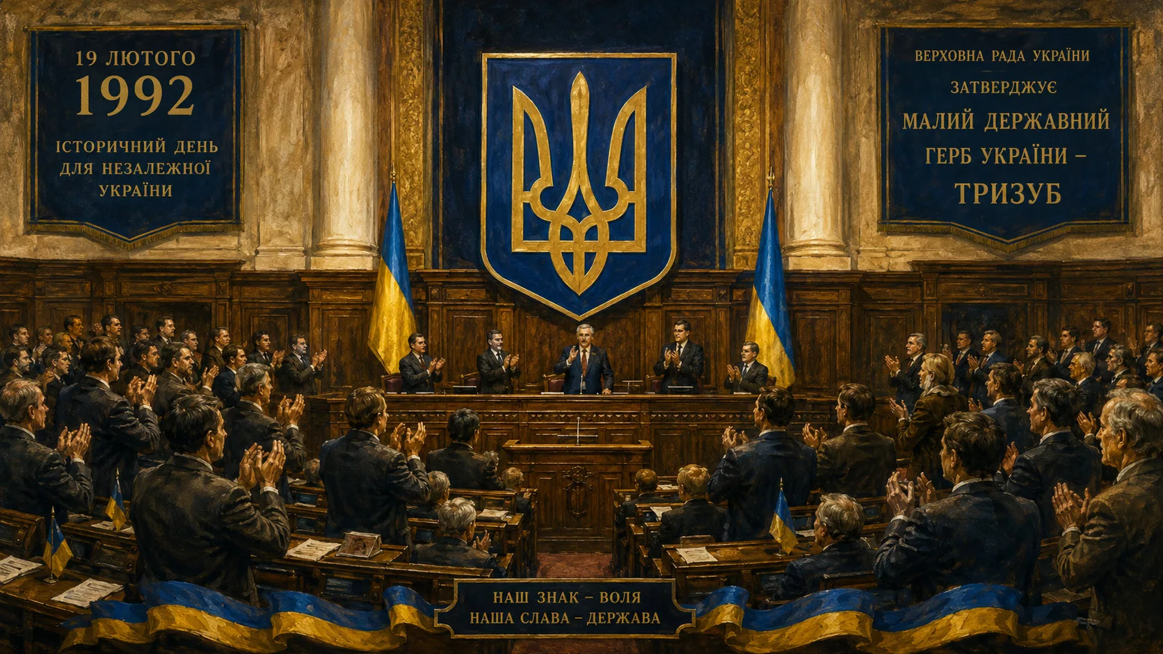 Емблема ОУН — тризуб з мечем